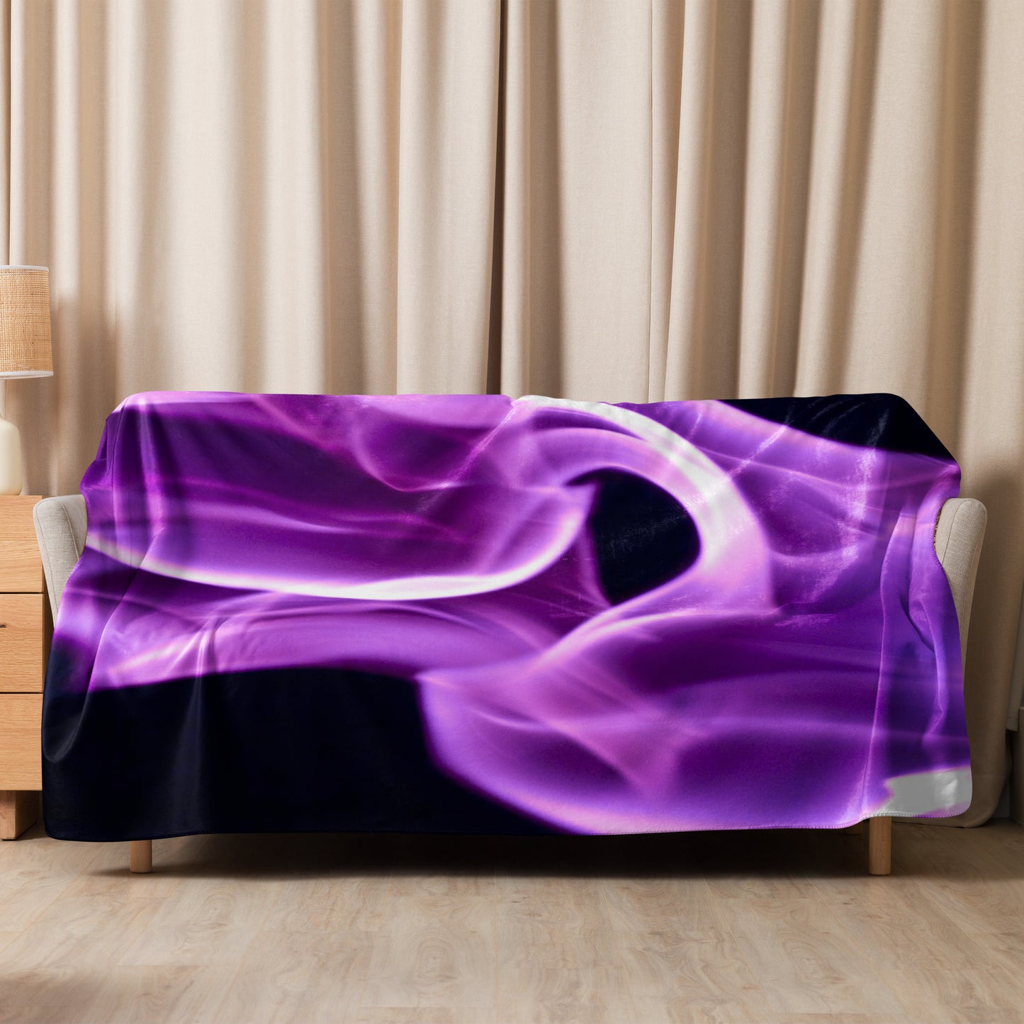 Purple Swirl Sherpa blanket
