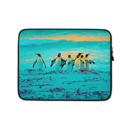 King Penguins Beach Laptop Sleeve