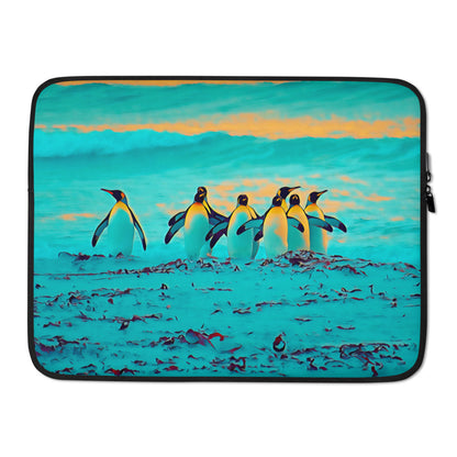 King Penguins Beach Laptop Sleeve